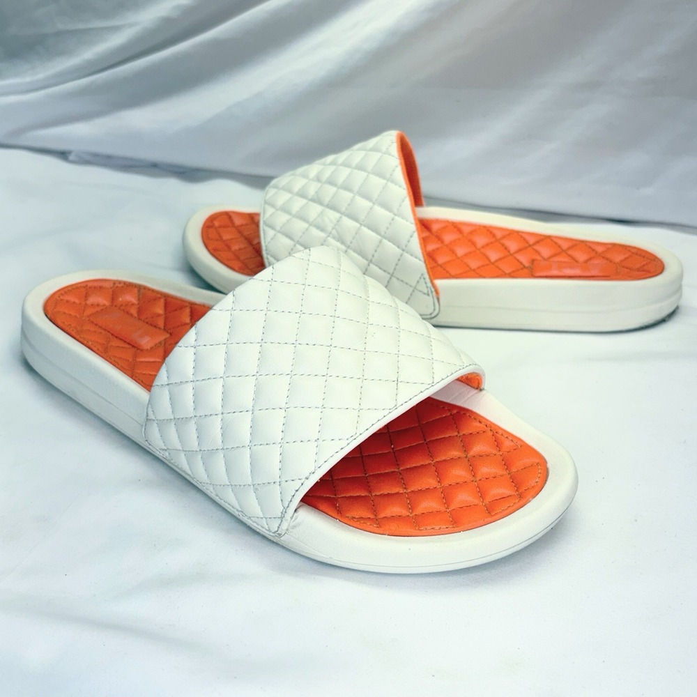 APL Lusso Slide Men's US 11 Sandals White Orange Leather